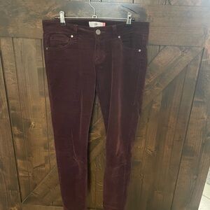 CAbi size 6 Burgundy Corduroy skinny Jeans